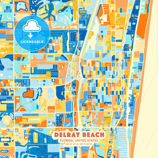 Delray Beach, Florida, United States, map - HEBSTREITS Sketches