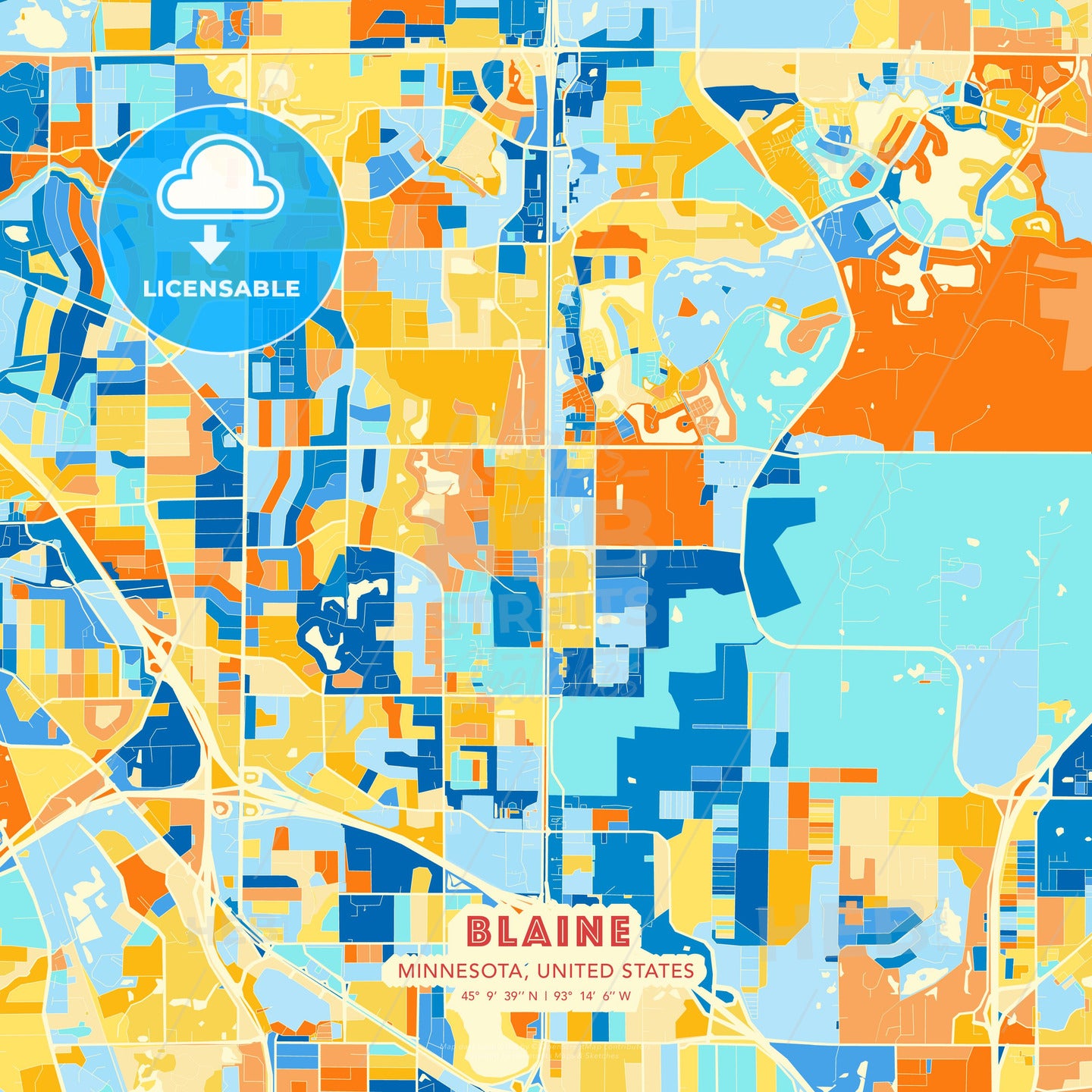 Blaine, Minnesota, United States, map - HEBSTREITS Sketches