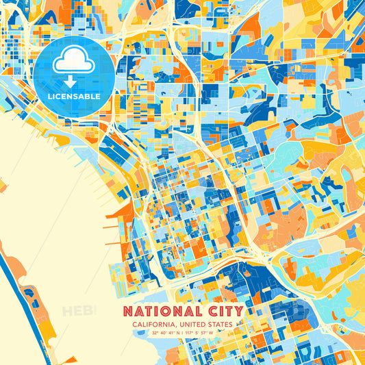 National City, California, United States, map - HEBSTREITS Sketches