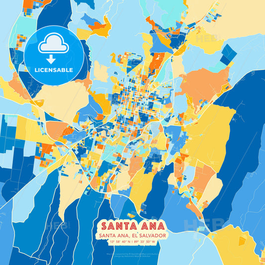 Santa Ana, Santa Ana, El Salvador, map - HEBSTREITS Sketches