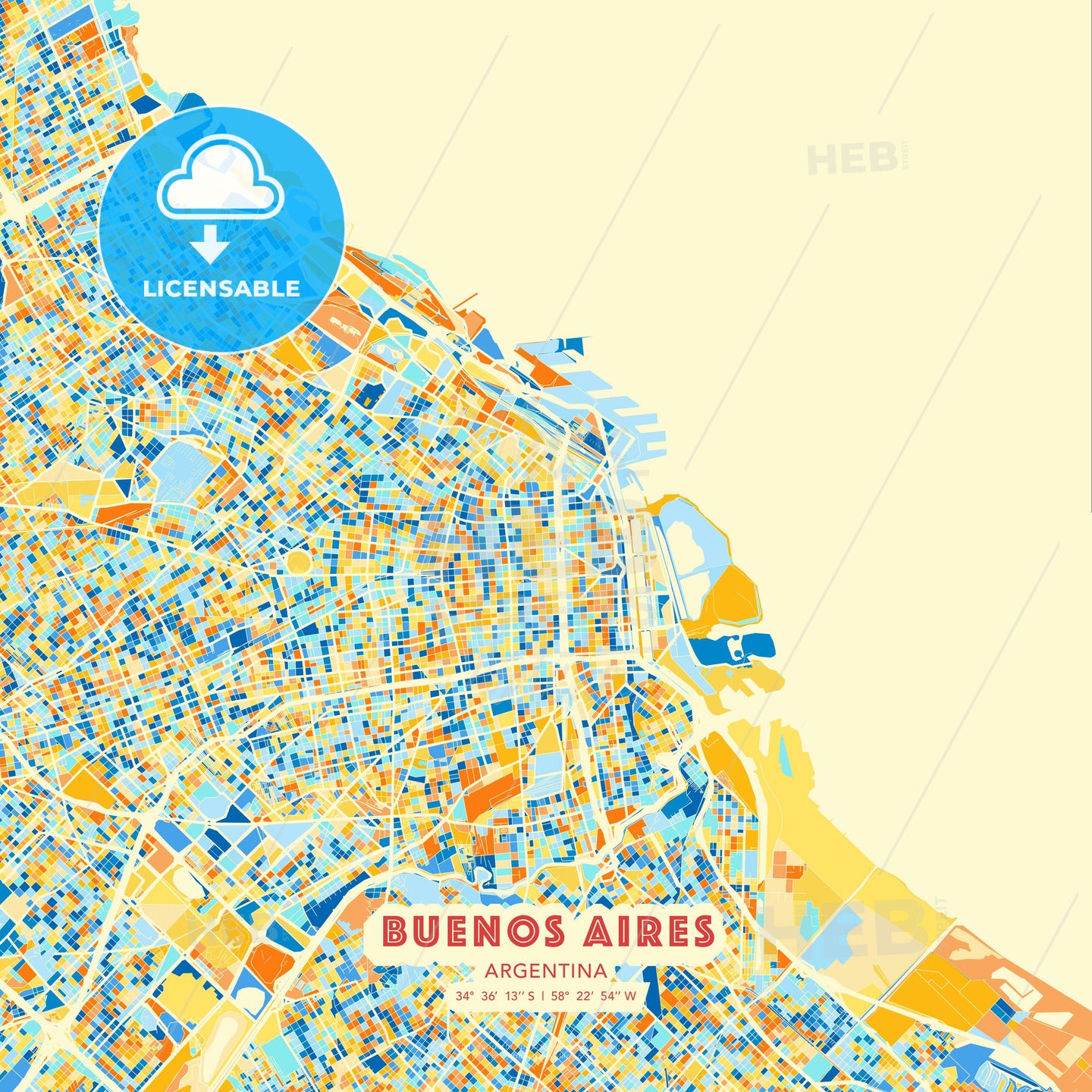 Buenos Aires, Argentina, map - HEBSTREITS Sketches