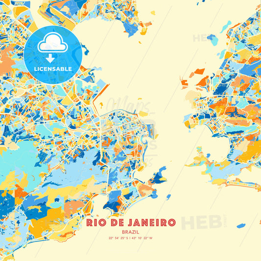 Rio de Janeiro, Brazil, map - HEBSTREITS Sketches