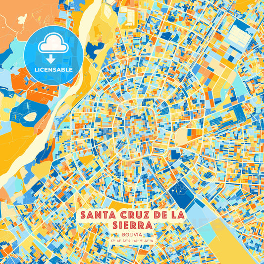 Santa Cruz de la Sierra, Bolivia, map - HEBSTREITS Sketches