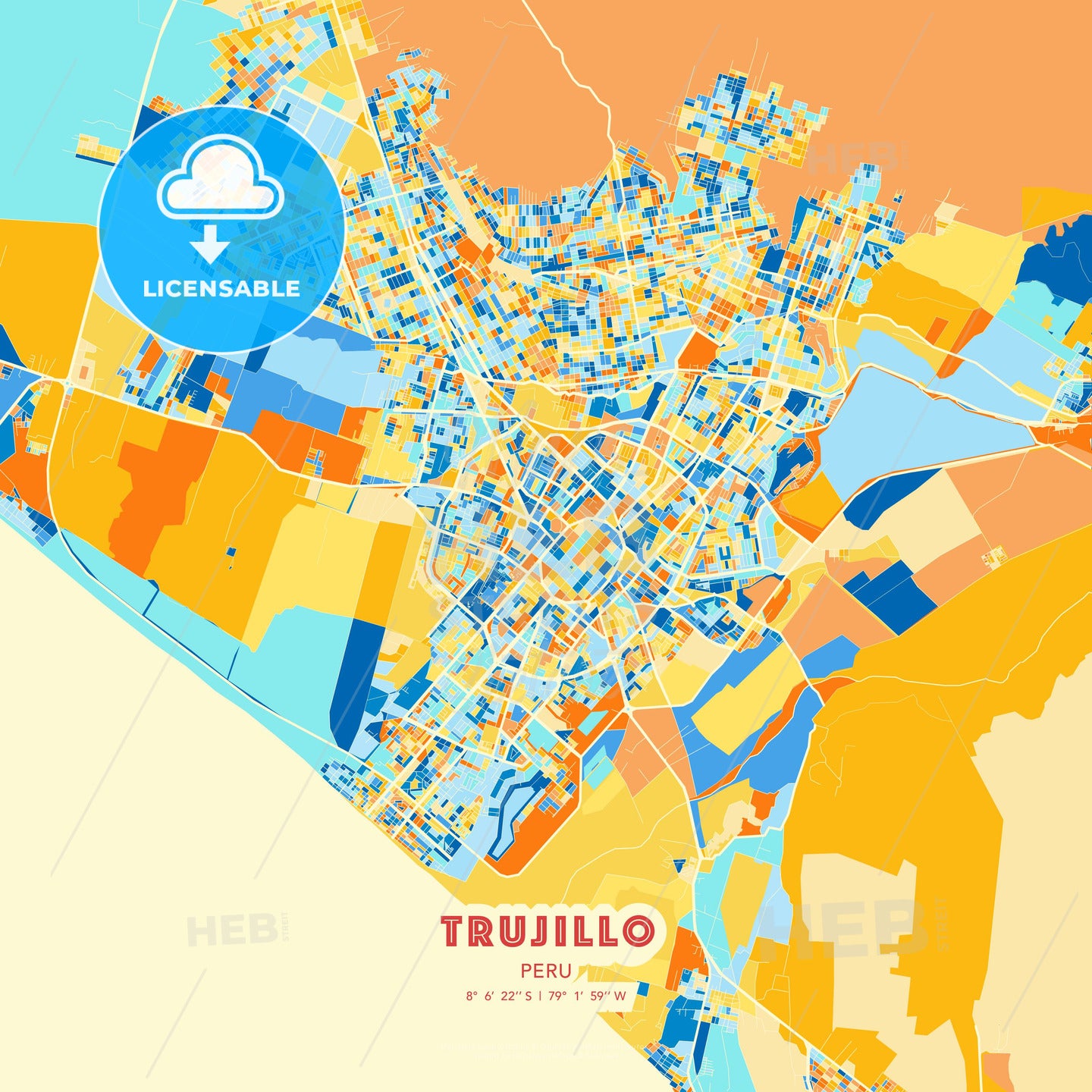 Trujillo, Peru, map - HEBSTREITS Sketches