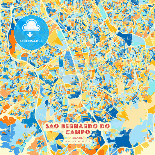 Sao Bernardo do Campo, Brazil, map - HEBSTREITS Sketches
