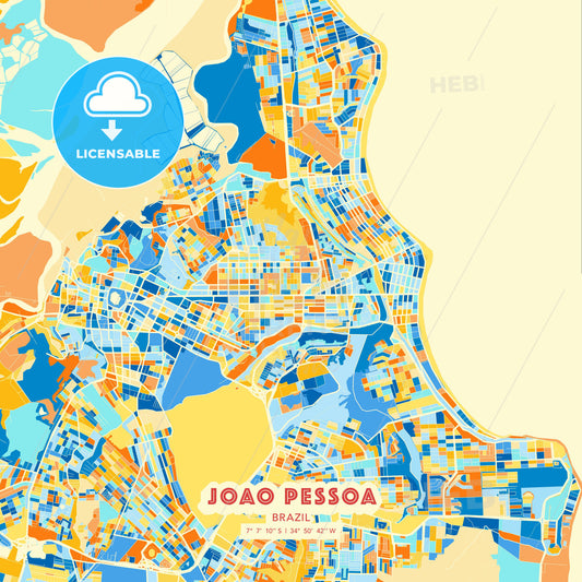 Joao Pessoa, Brazil, map - HEBSTREITS Sketches