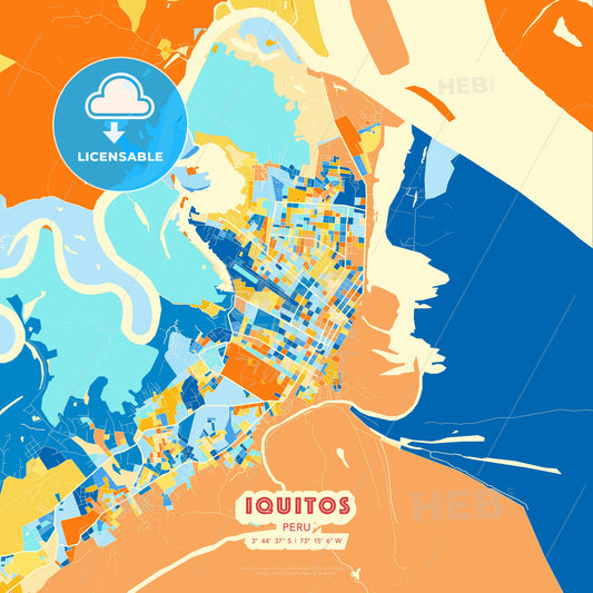 Iquitos, Peru, map - HEBSTREITS Sketches