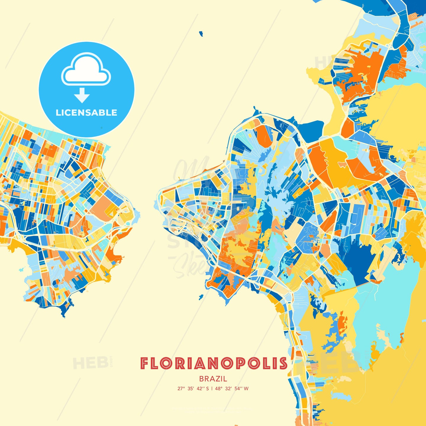 Florianopolis, Brazil, map - HEBSTREITS Sketches