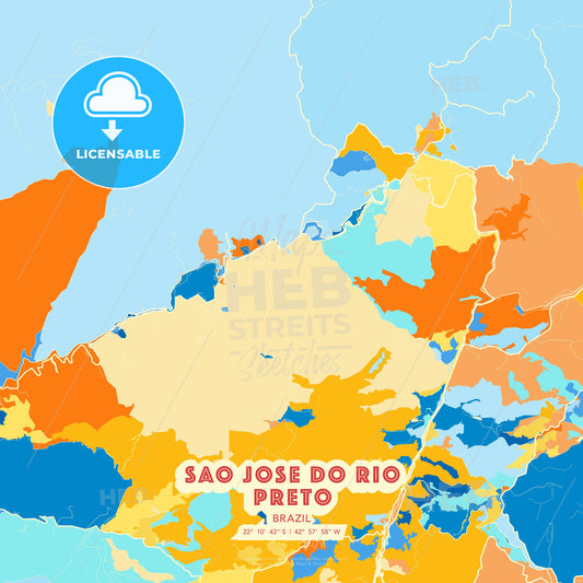 Sao Jose do Rio Preto, Brazil, map - HEBSTREITS Sketches