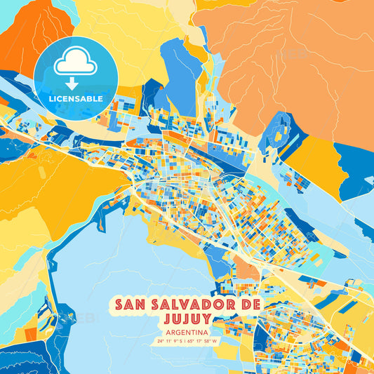 San Salvador de Jujuy, Argentina, map - HEBSTREITS Sketches