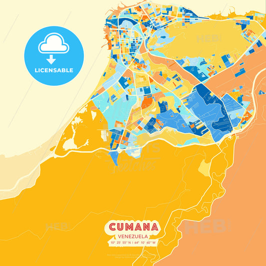 Cumana, Venezuela, map - HEBSTREITS Sketches