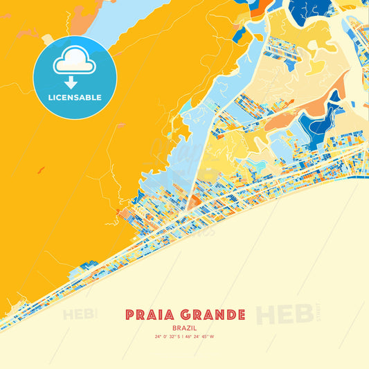 Praia Grande, Brazil, map - HEBSTREITS Sketches