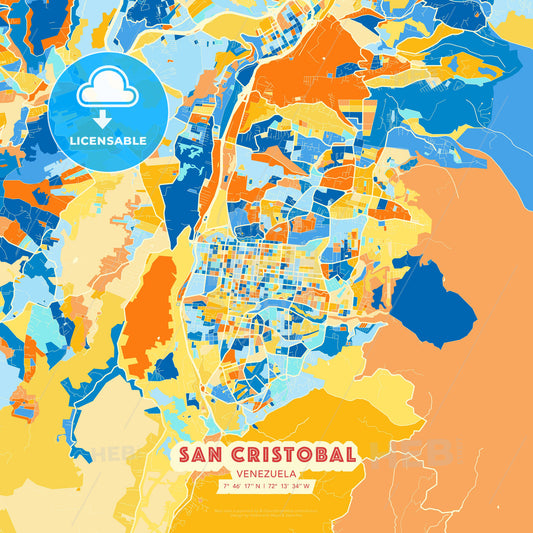 San Cristobal, Venezuela, map - HEBSTREITS Sketches