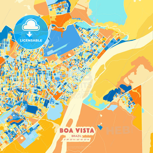 Boa Vista, Brazil, map - HEBSTREITS Sketches