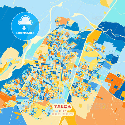 Talca, Chile, map - HEBSTREITS Sketches