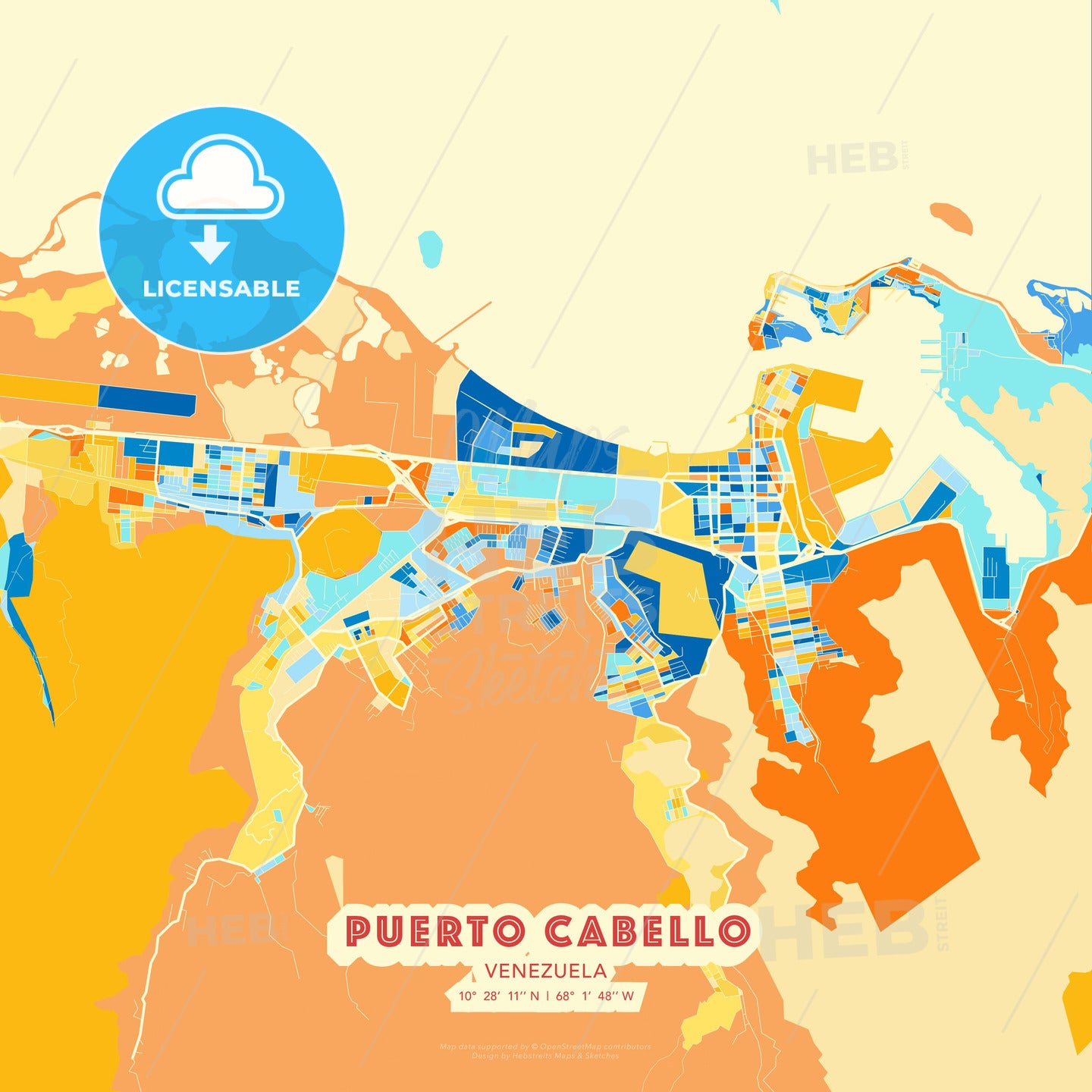 Puerto Cabello, Venezuela, map - HEBSTREITS Sketches