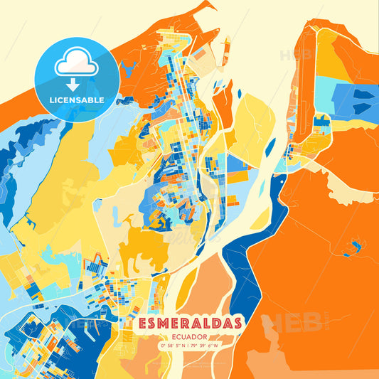 Esmeraldas, Ecuador, map - HEBSTREITS Sketches