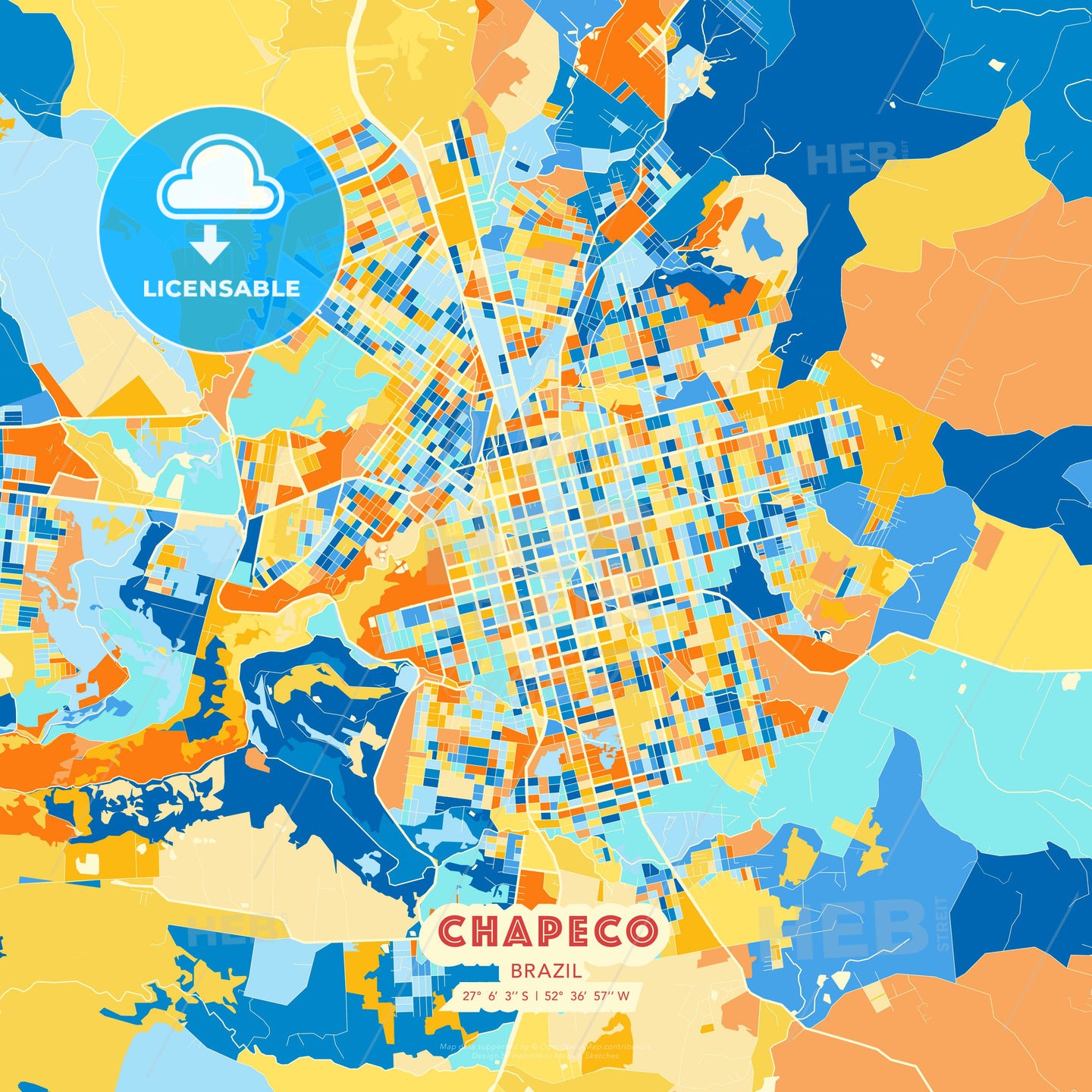 Chapeco, Brazil, map - HEBSTREITS Sketches