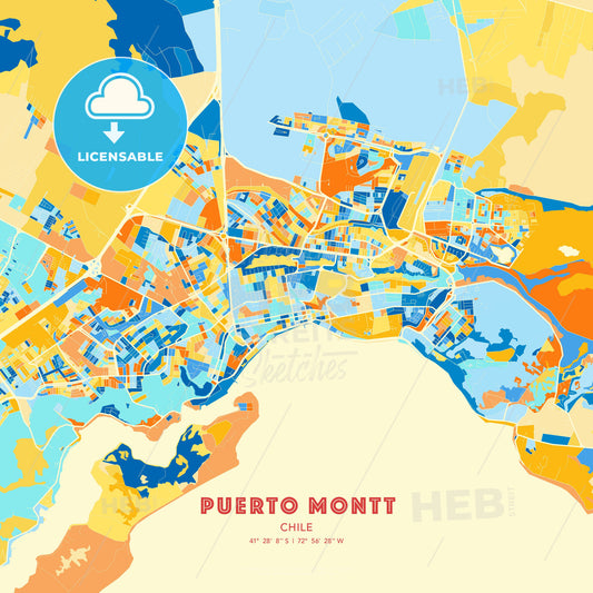 Puerto Montt, Chile, map - HEBSTREITS Sketches