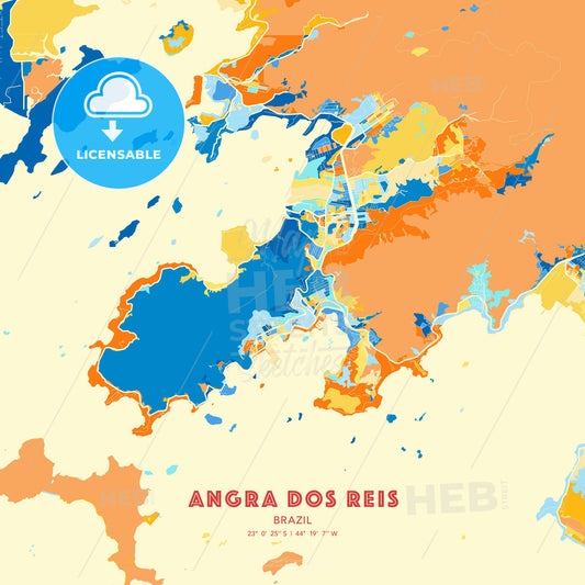 Angra dos Reis, Brazil, map - HEBSTREITS Sketches