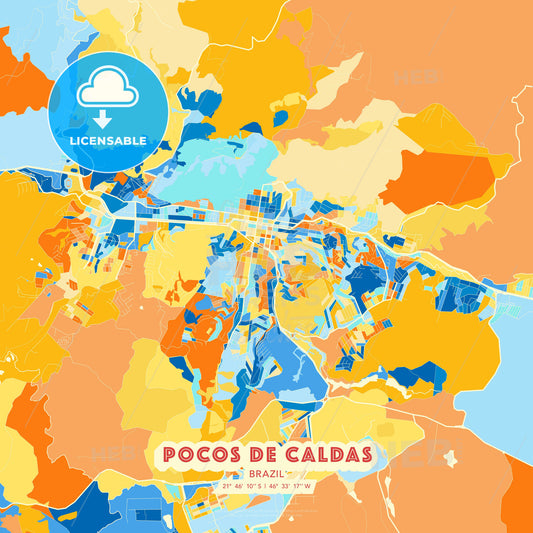 Pocos de Caldas, Brazil, map - HEBSTREITS Sketches