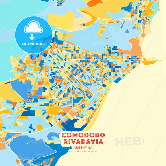 Comodoro Rivadavia, Argentina, map - HEBSTREITS Sketches