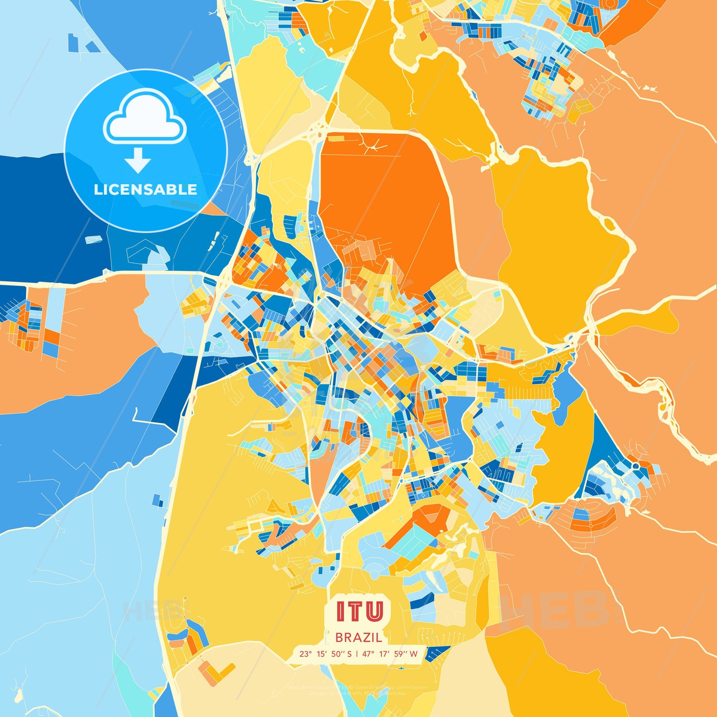 Itu, Brazil, map - HEBSTREITS Sketches