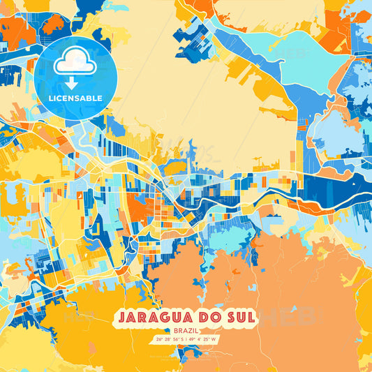 Jaragua do Sul, Brazil, map - HEBSTREITS Sketches