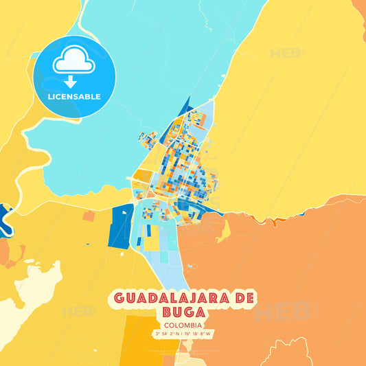 Guadalajara de Buga, Colombia, map - HEBSTREITS Sketches