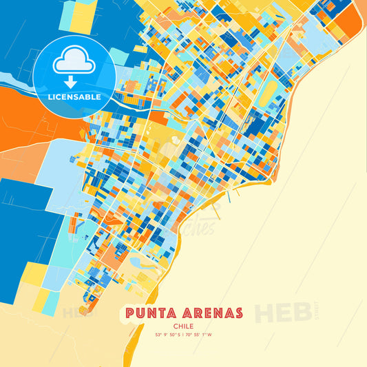 Punta Arenas, Chile, map - HEBSTREITS Sketches