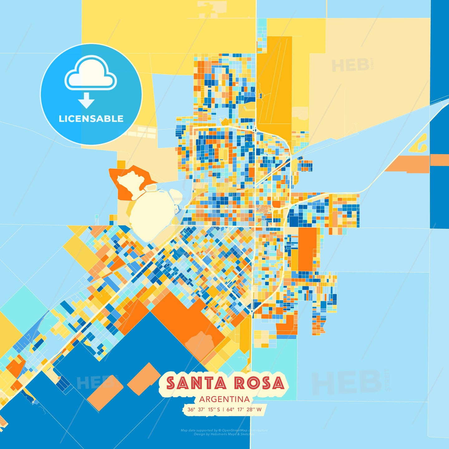 Santa Rosa, Argentina, map - HEBSTREITS Sketches