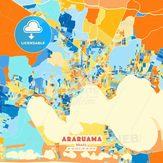 Araruama, Brazil, map - HEBSTREITS Sketches
