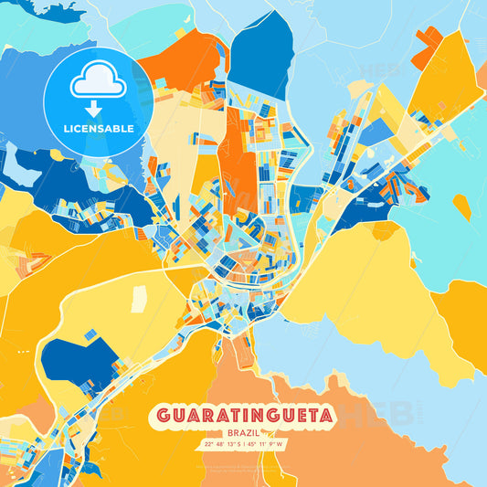 Guaratingueta, Brazil, map - HEBSTREITS Sketches