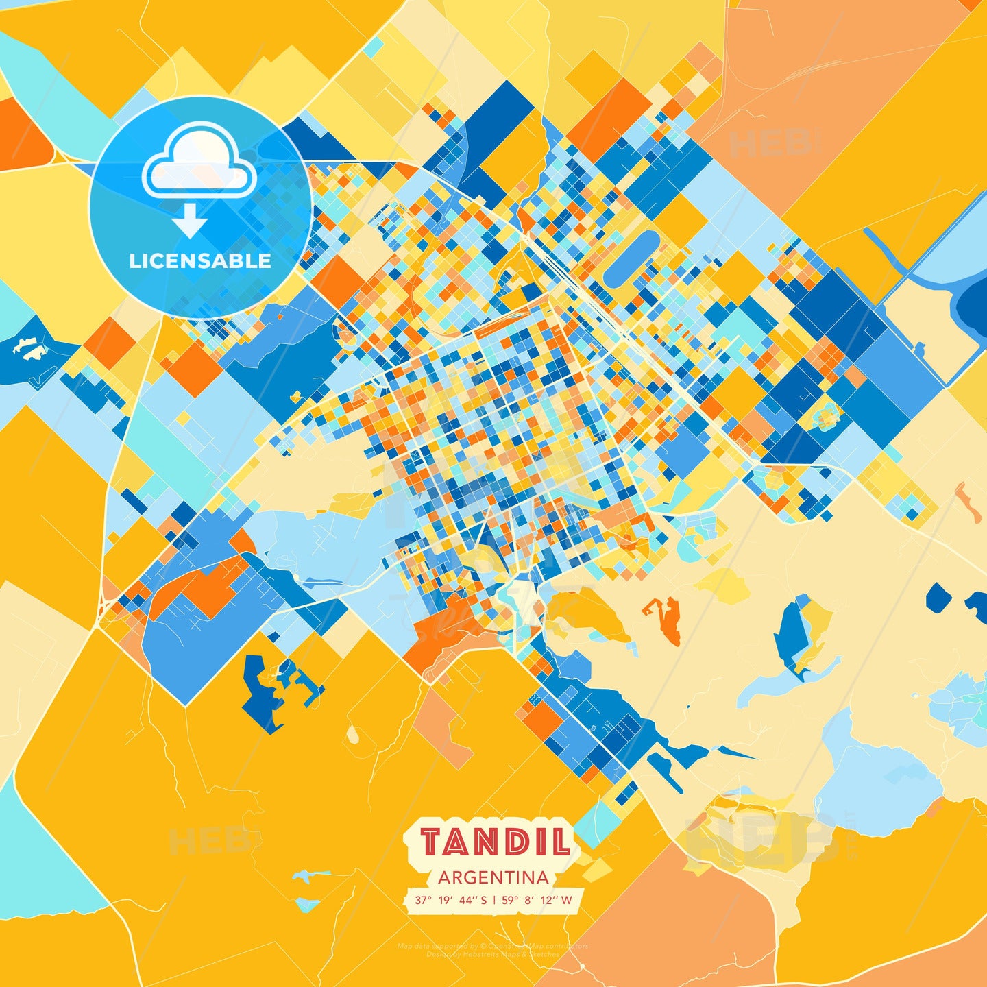Tandil, Argentina, map - HEBSTREITS Sketches