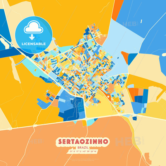 Sertaozinho, Brazil, map - HEBSTREITS Sketches