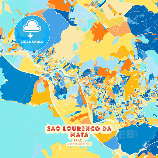 Sao Lourenco da Mata, Brazil, map - HEBSTREITS Sketches
