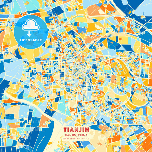 Tianjin, Tianjin, China, map - HEBSTREITS Sketches