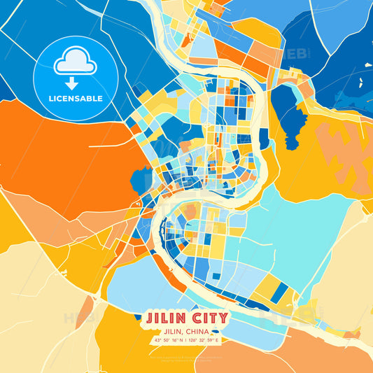 Jilin City, Jilin, China, map - HEBSTREITS Sketches