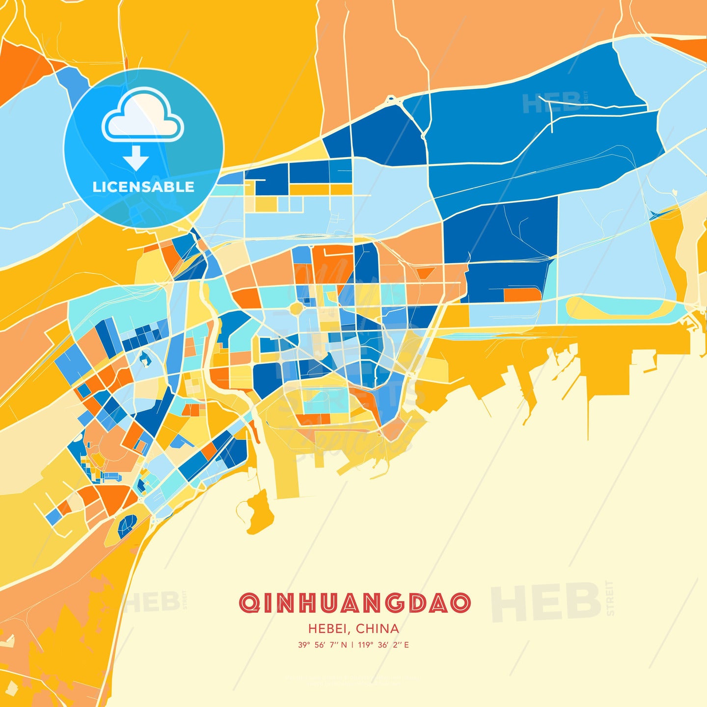 Qinhuangdao, Hebei, China, map - HEBSTREITS Sketches