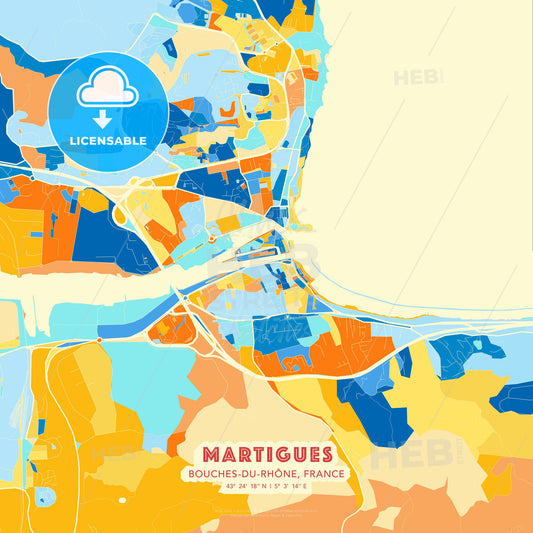 Martigues, Bouches-du-Rhône, France, map - HEBSTREITS Sketches