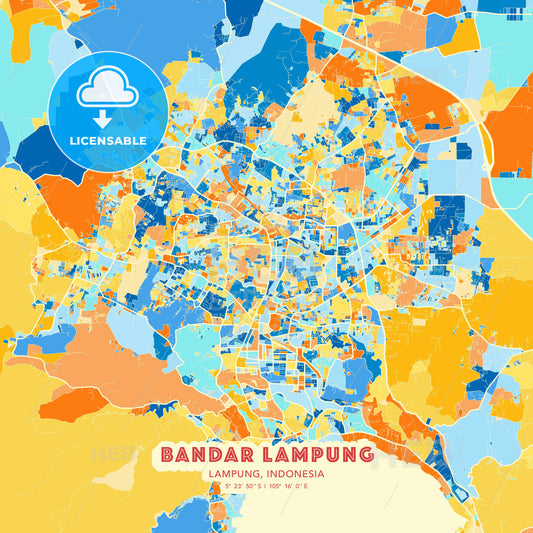 Bandar Lampung, Lampung, Indonesia, map - HEBSTREITS Sketches