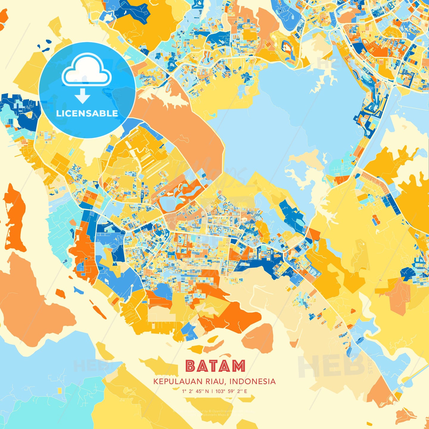 Batam, Kepulauan Riau, Indonesia, map - HEBSTREITS Sketches