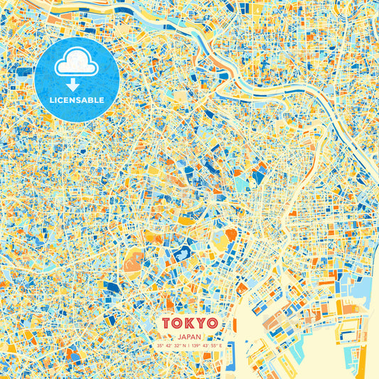 Tokyo, Japan, map - HEBSTREITS Sketches