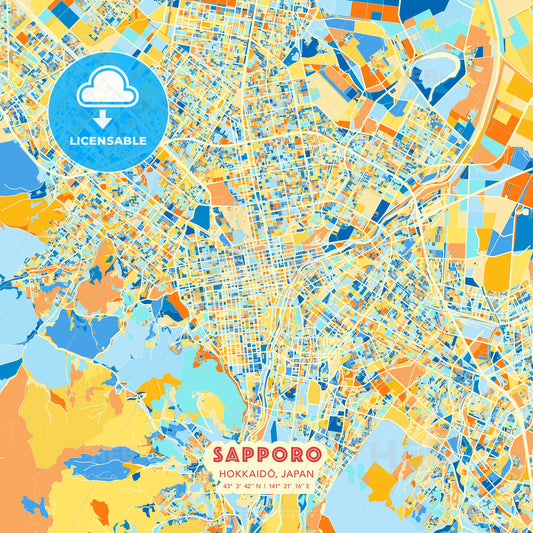 Sapporo, Hokkaidō, Japan, map - HEBSTREITS Sketches