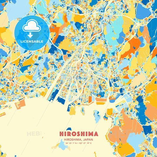Hiroshima, Hiroshima, Japan, map - HEBSTREITS Sketches