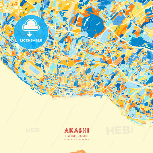 Akashi, Hyōgo, Japan, map - HEBSTREITS Sketches