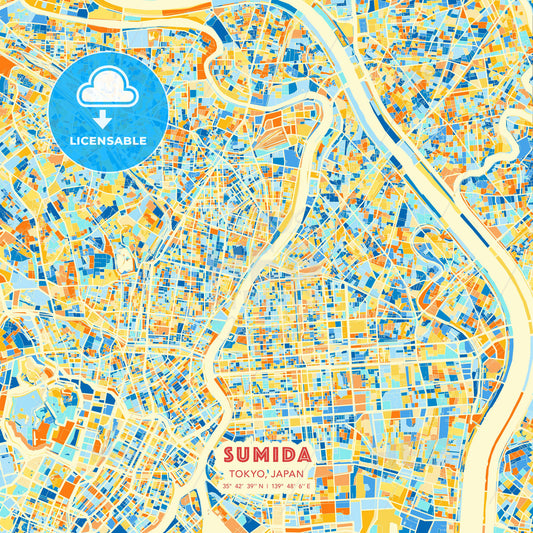 Sumida, Tokyo, Japan, map - HEBSTREITS Sketches