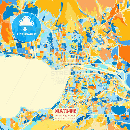 Matsue, Shimane, Japan, map - HEBSTREITS Sketches