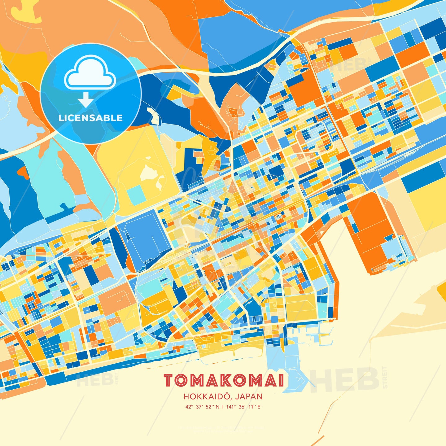 Tomakomai, Hokkaidō, Japan, map - HEBSTREITS Sketches