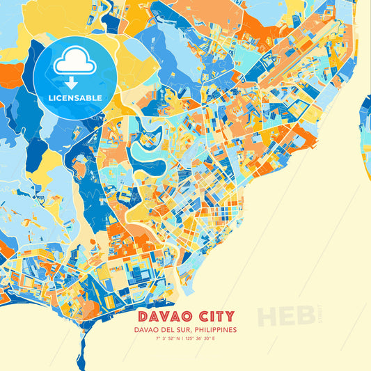 Davao City, Davao del Sur, Philippines, map - HEBSTREITS Sketches